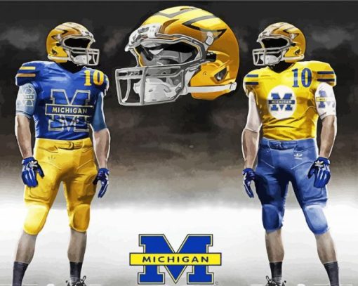 Michigan Wolverine Players Diamond Paintings